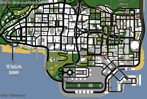 Grand Theft Auto: San Andreas - Карты разных секретов 
