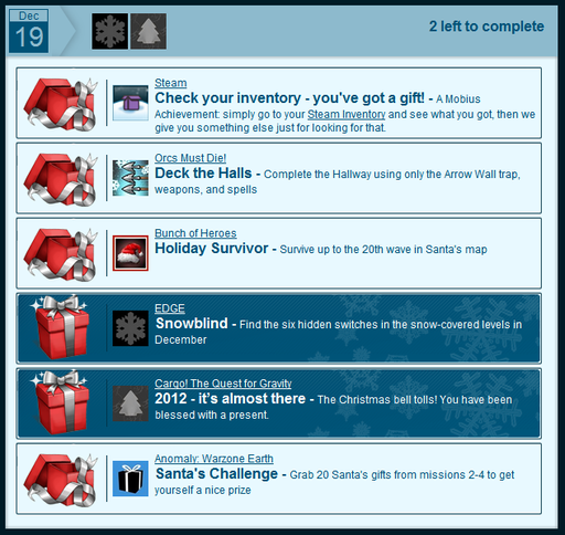 Steam Holiday Sale: Acievement Hunt! [first day]